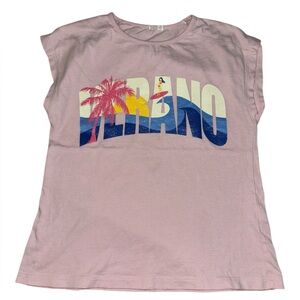 Pink and Blue Short Sleeve Tees with Graphic Designs